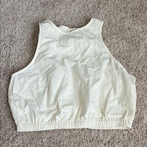 White Sleeveless Crop Top